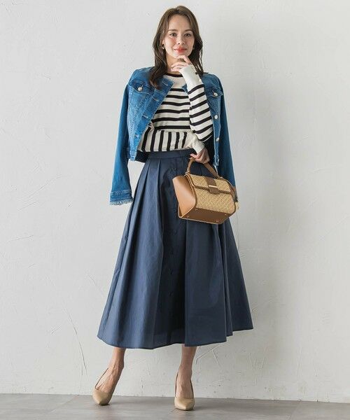 Viaggio Blu / ビアッジョブルー ミニ・ひざ丈スカート | フロントボタンタフタスカート | 詳細11