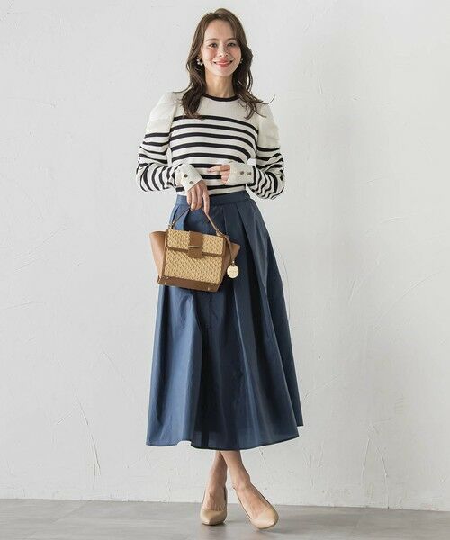 Viaggio Blu / ビアッジョブルー ミニ・ひざ丈スカート | フロントボタンタフタスカート | 詳細8