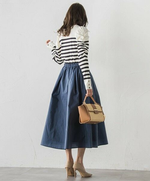Viaggio Blu / ビアッジョブルー ミニ・ひざ丈スカート | フロントボタンタフタスカート | 詳細9