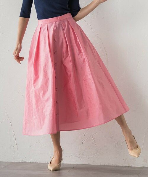 Viaggio Blu / ビアッジョブルー ミニ・ひざ丈スカート | フロントボタンタフタスカート | 詳細17