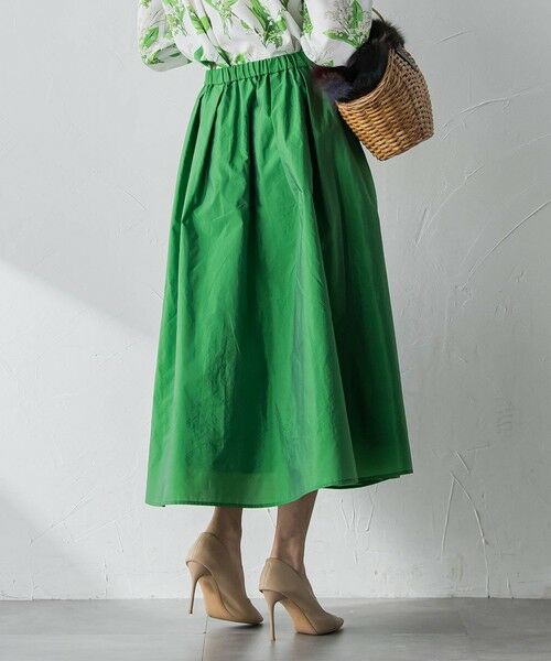 Viaggio Blu / ビアッジョブルー ミニ・ひざ丈スカート | フロントボタンタフタスカート | 詳細23