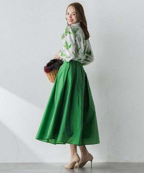 Viaggio Blu / ビアッジョブルー ミニ・ひざ丈スカート | フロントボタンタフタスカート | 詳細26