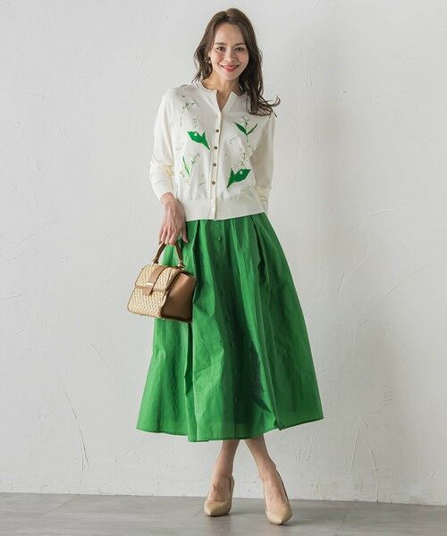 Viaggio Blu / ビアッジョブルー ミニ・ひざ丈スカート | フロントボタンタフタスカート | 詳細27