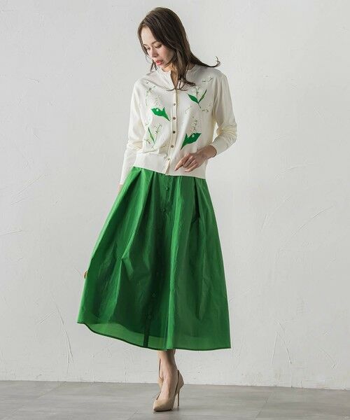 Viaggio Blu / ビアッジョブルー ミニ・ひざ丈スカート | フロントボタンタフタスカート | 詳細28