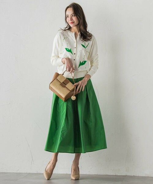 Viaggio Blu / ビアッジョブルー ミニ・ひざ丈スカート | フロントボタンタフタスカート | 詳細30