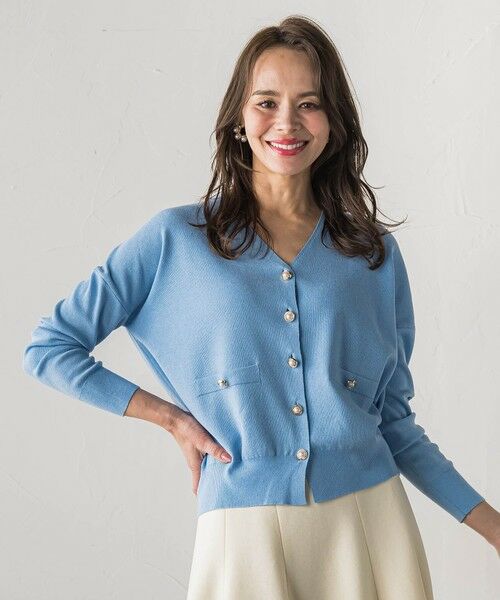 Viaggio Blu / ビアッジョブルー カーディガン・ボレロ | ラメVネックカーディガン | 詳細2