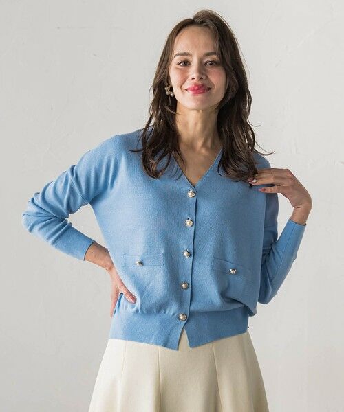Viaggio Blu / ビアッジョブルー カーディガン・ボレロ | ラメVネックカーディガン | 詳細3
