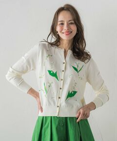 Viaggio Blu / ビアッジョブルー カーディガン・ボレロ | スズラン刺繍ニットカーディガン