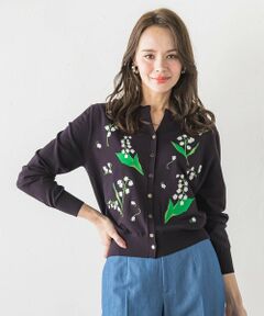 Viaggio Blu / ビアッジョブルー カーディガン・ボレロ | スズラン刺繍ニットカーディガン