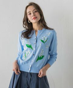 Viaggio Blu / ビアッジョブルー カーディガン・ボレロ | スズラン刺繍ニットカーディガン