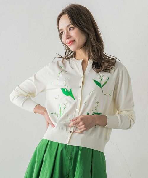 Viaggio Blu / ビアッジョブルー カーディガン・ボレロ | スズラン刺繍ニットカーディガン | 詳細1