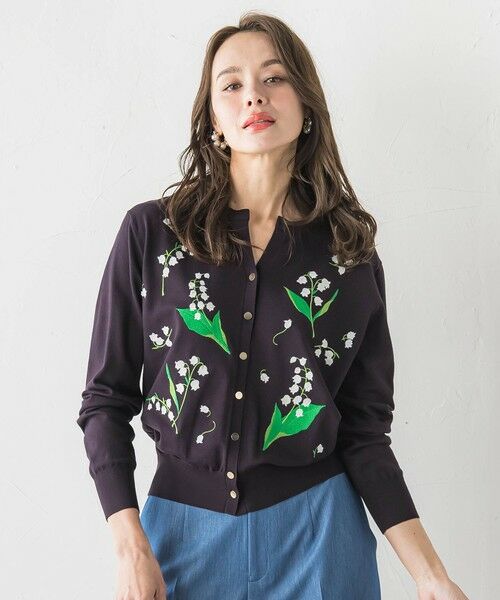 Viaggio Blu / ビアッジョブルー カーディガン・ボレロ | スズラン刺繍ニットカーディガン | 詳細10