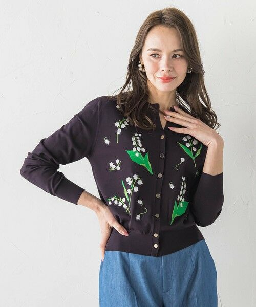 Viaggio Blu / ビアッジョブルー カーディガン・ボレロ | スズラン刺繍ニットカーディガン | 詳細8
