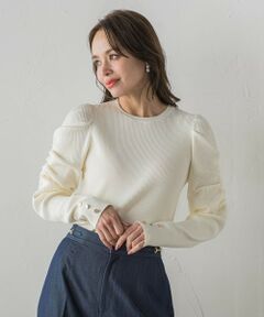 Viaggio Blu / ビアッジョブルー ニット・セーター | シャーリングスリーブニット