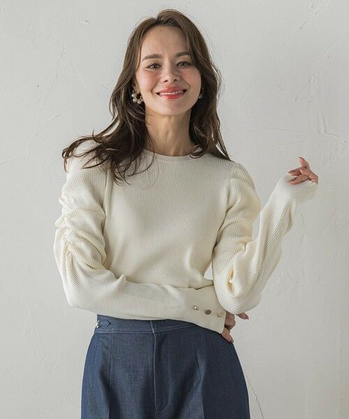 Viaggio Blu / ビアッジョブルー ニット・セーター | シャーリングスリーブニット | 詳細2