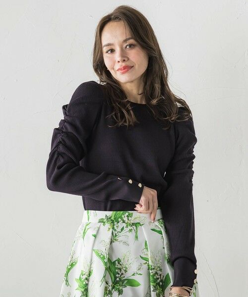 Viaggio Blu / ビアッジョブルー ニット・セーター | シャーリングスリーブニット | 詳細8