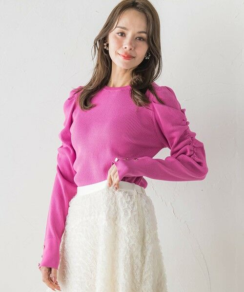 Viaggio Blu / ビアッジョブルー ニット・セーター | シャーリングスリーブニット | 詳細15