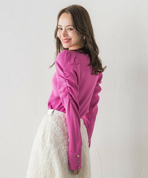 Viaggio Blu / ビアッジョブルー ニット・セーター | シャーリングスリーブニット | 詳細17