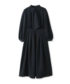 Viaggio Blu / ビアッジョブルー ロング・マキシ丈ワンピース | ボウタイシャンブレーワンピース