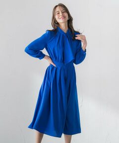 Viaggio Blu / ビアッジョブルー ロング・マキシ丈ワンピース | ボウタイシャンブレーワンピース