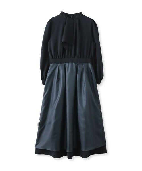 Viaggio Blu / ビアッジョブルー ロング・マキシ丈ワンピース | ボウタイシャンブレーワンピース | 詳細11