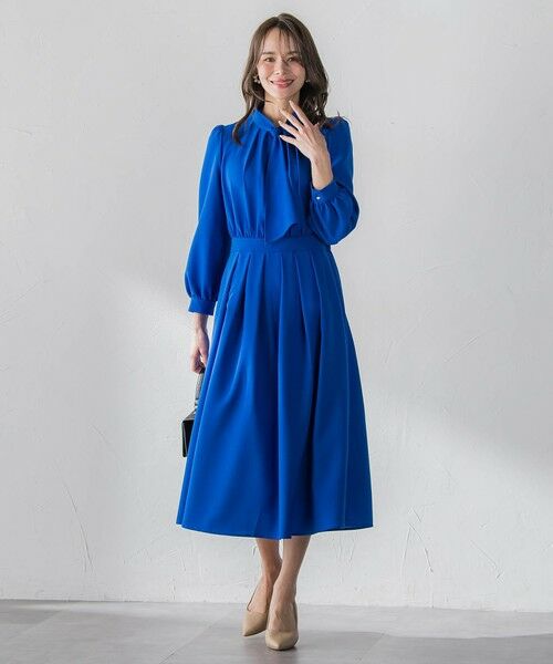 Viaggio Blu / ビアッジョブルー ロング・マキシ丈ワンピース | ボウタイシャンブレーワンピース | 詳細22