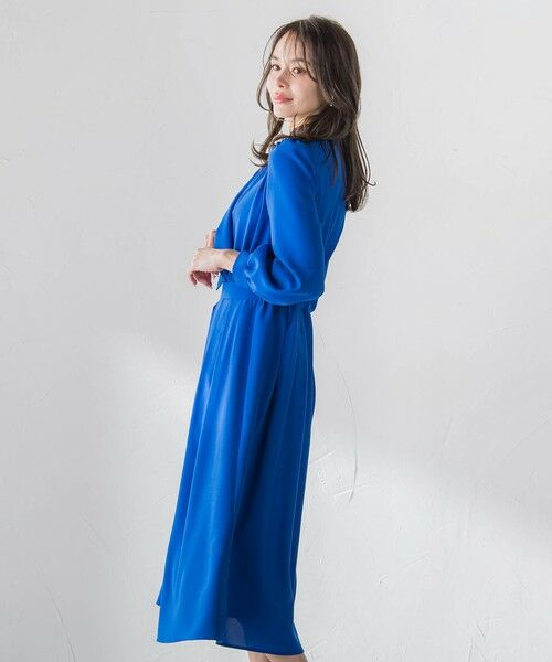 Viaggio Blu / ビアッジョブルー ロング・マキシ丈ワンピース | ボウタイシャンブレーワンピース | 詳細13