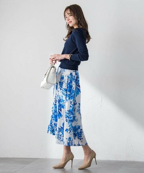 Viaggio Blu / ビアッジョブルー ミニ・ひざ丈スカート | ビッグフラワーブーケスカート | 詳細28