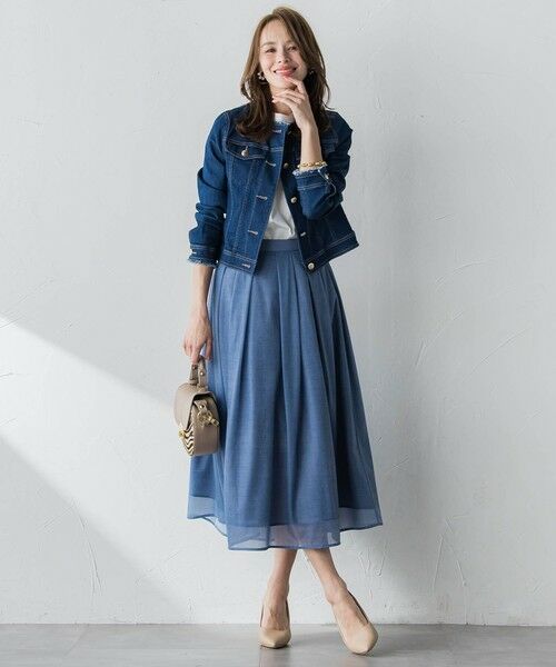 Viaggio Blu / ビアッジョブルー ミニ・ひざ丈スカート | 【カタログ掲載】オーガンジーデニムスカート | 詳細30