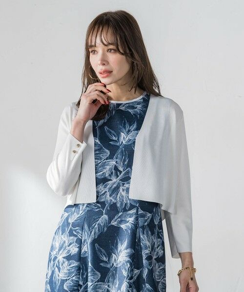 Viaggio Blu / ビアッジョブルー カーディガン・ボレロ | LUCINDAニットボレロ（ホワイト）