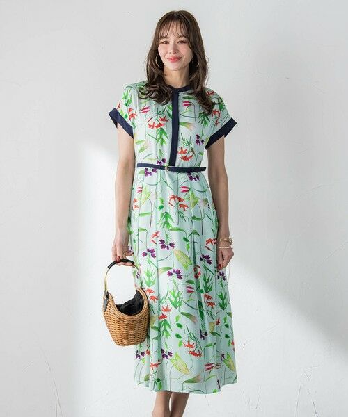Viaggio Blu / ビアッジョブルー ロング・マキシ丈ワンピース | 【KEITA KAWASAKI × Viaggio Bluコラボ】リリープリントワンピース（グリーン）