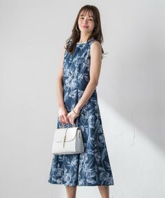 Viaggio Blu / ビアッジョブルー ロング・マキシ丈ワンピース | 【WEB限定カラーあり】リネンライクフラワーワンピース