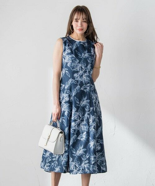 Viaggio Blu / ビアッジョブルー ロング・マキシ丈ワンピース | 【WEB限定カラーあり】リネンライクフラワーワンピース | 詳細1