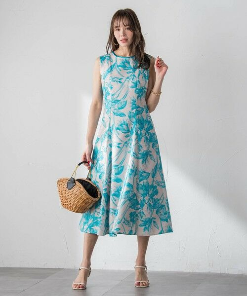 Viaggio Blu / ビアッジョブルー ロング・マキシ丈ワンピース | 【WEB限定カラーあり】リネンライクフラワーワンピース | 詳細10