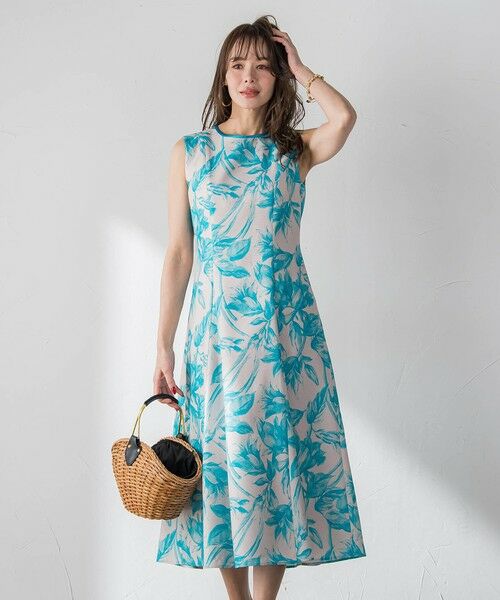 Viaggio Blu / ビアッジョブルー ロング・マキシ丈ワンピース | 【WEB限定カラーあり】リネンライクフラワーワンピース | 詳細6