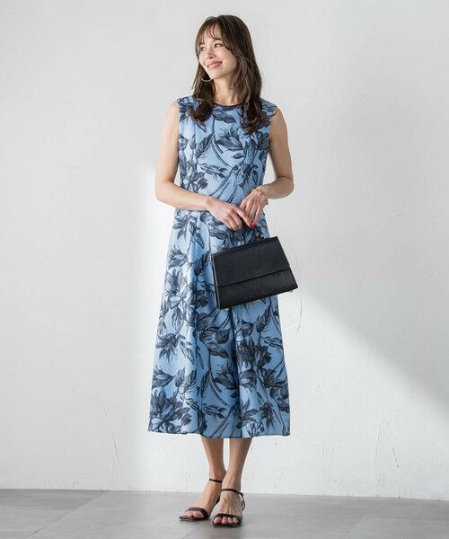 Viaggio Blu / ビアッジョブルー ロング・マキシ丈ワンピース | 【WEB限定カラーあり】リネンライクフラワーワンピース | 詳細14