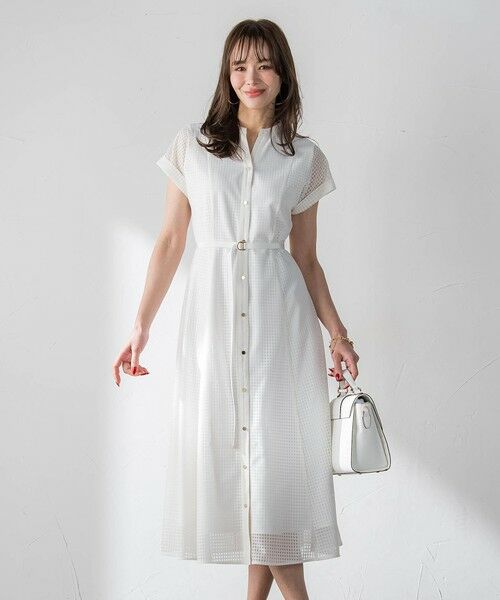 Viaggio Blu / ビアッジョブルー ロング・マキシ丈ワンピース | ラッセルレースチェックワンピース | 詳細1