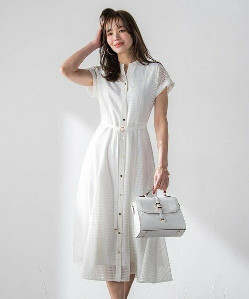 Viaggio Blu / ビアッジョブルー ロング・マキシ丈ワンピース | ラッセルレースチェックワンピース | 詳細2