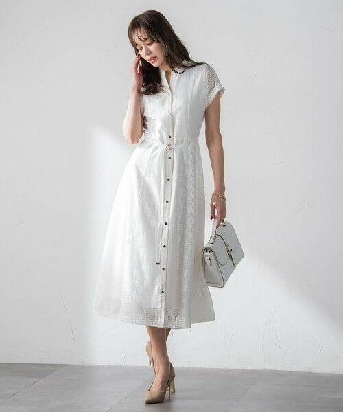 Viaggio Blu / ビアッジョブルー ロング・マキシ丈ワンピース | ラッセルレースチェックワンピース | 詳細3