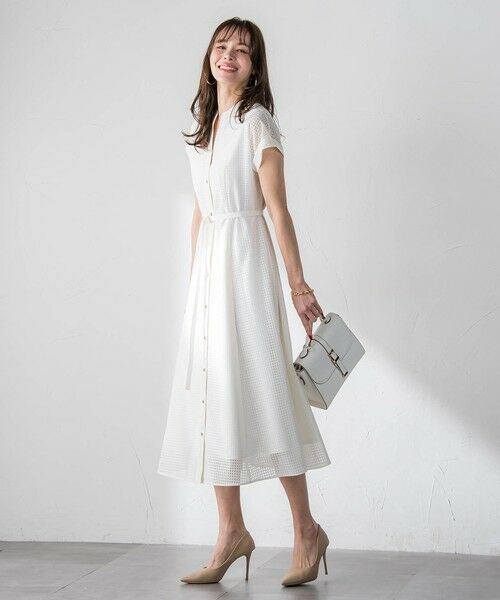 Viaggio Blu / ビアッジョブルー ロング・マキシ丈ワンピース | ラッセルレースチェックワンピース | 詳細4