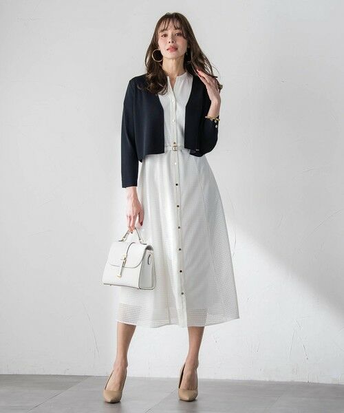 Viaggio Blu / ビアッジョブルー ロング・マキシ丈ワンピース | ラッセルレースチェックワンピース | 詳細6