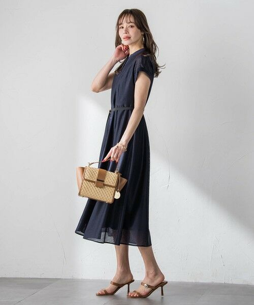 Viaggio Blu / ビアッジョブルー ロング・マキシ丈ワンピース | ラッセルレースチェックワンピース | 詳細11