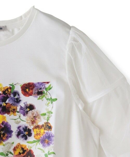 Viaggio Blu / ビアッジョブルー カットソー | 【KEITA KAWASAKI × Viaggio Bluコラボ】袖チュールプリントTシャツ | 詳細13