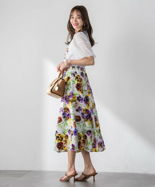 Viaggio Blu / ビアッジョブルー カットソー | 【KEITA KAWASAKI × Viaggio Bluコラボ】袖チュールプリントTシャツ | 詳細6