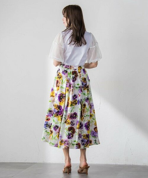 Viaggio Blu / ビアッジョブルー カットソー | 【KEITA KAWASAKI × Viaggio Bluコラボ】袖チュールプリントTシャツ | 詳細7