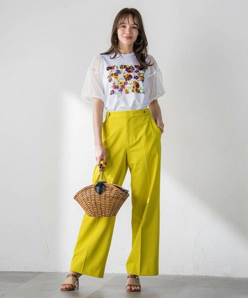 Viaggio Blu / ビアッジョブルー カットソー | 【KEITA KAWASAKI × Viaggio Bluコラボ】袖チュールプリントTシャツ | 詳細9