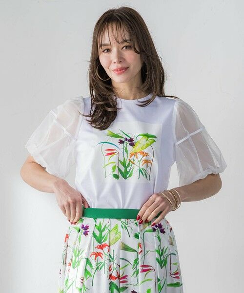 Viaggio Blu / ビアッジョブルー カットソー | 【KEITA KAWASAKI × Viaggio Bluコラボ】袖チュールプリントTシャツ | 詳細20