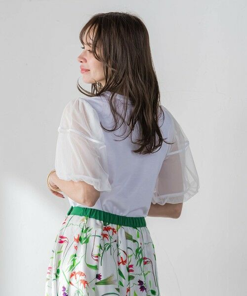 Viaggio Blu / ビアッジョブルー カットソー | 【KEITA KAWASAKI × Viaggio Bluコラボ】袖チュールプリントTシャツ | 詳細22