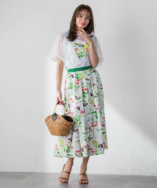 Viaggio Blu / ビアッジョブルー カットソー | 【KEITA KAWASAKI × Viaggio Bluコラボ】袖チュールプリントTシャツ | 詳細24