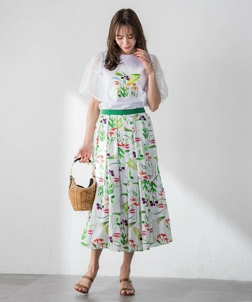 Viaggio Blu / ビアッジョブルー カットソー | 【KEITA KAWASAKI × Viaggio Bluコラボ】袖チュールプリントTシャツ | 詳細25